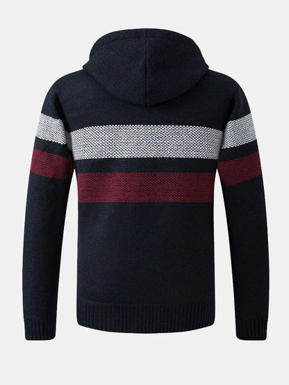 Beau Garcon | Striped Zip Up Hooded Sweater