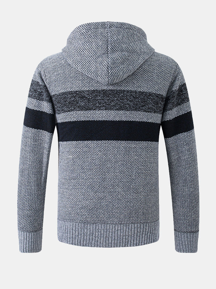 Beau Garcon | Striped Zip Up Hooded Sweater