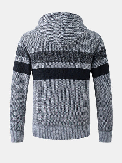 Beau Garcon | Striped Zip Up Hooded Sweater