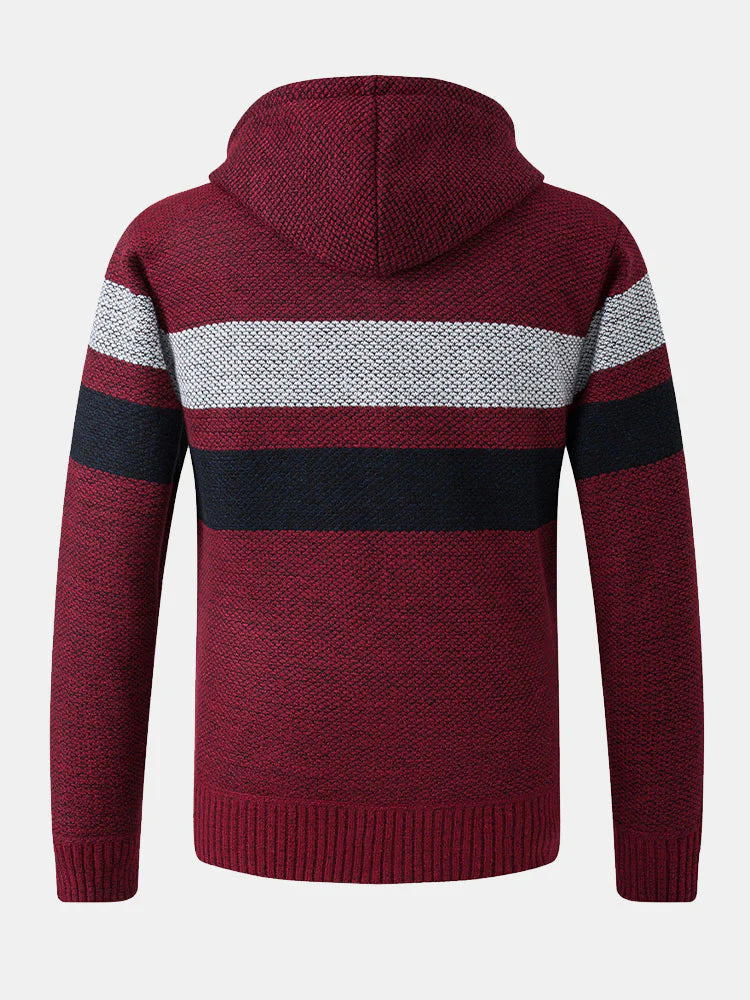 Beau Garcon | Striped Zip Up Hooded Sweater