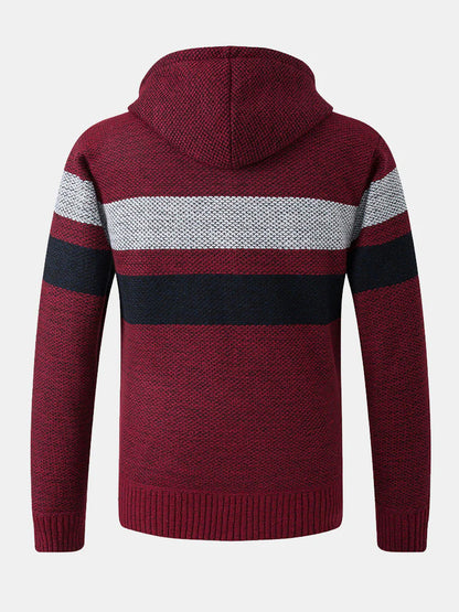 Beau Garcon | Striped Zip Up Hooded Sweater