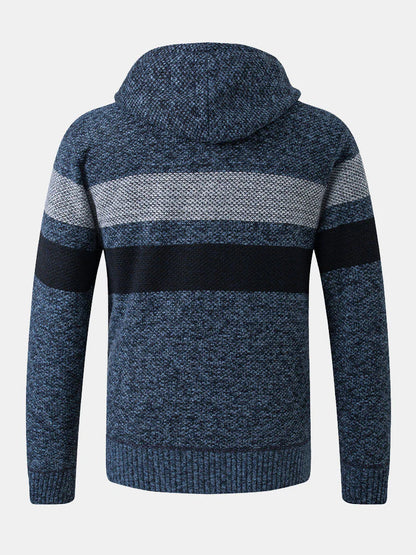 Beau Garcon | Striped Zip Up Hooded Sweater