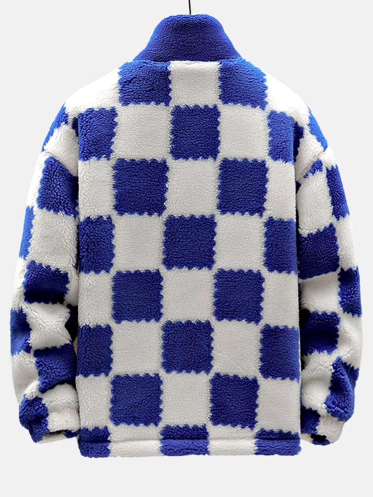 Beau Garcon | Teddy Fleece Checkerboard Stand Collar Jacket