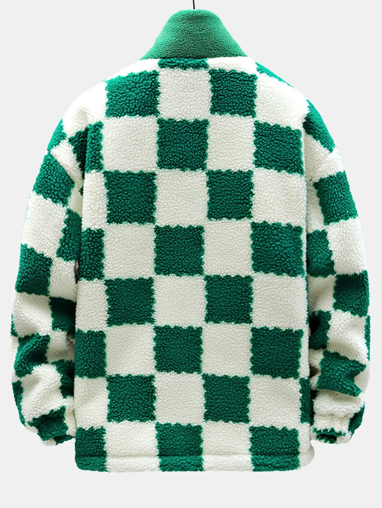 Beau Garcon | Teddy Fleece Checkerboard Stand Collar Jacket
