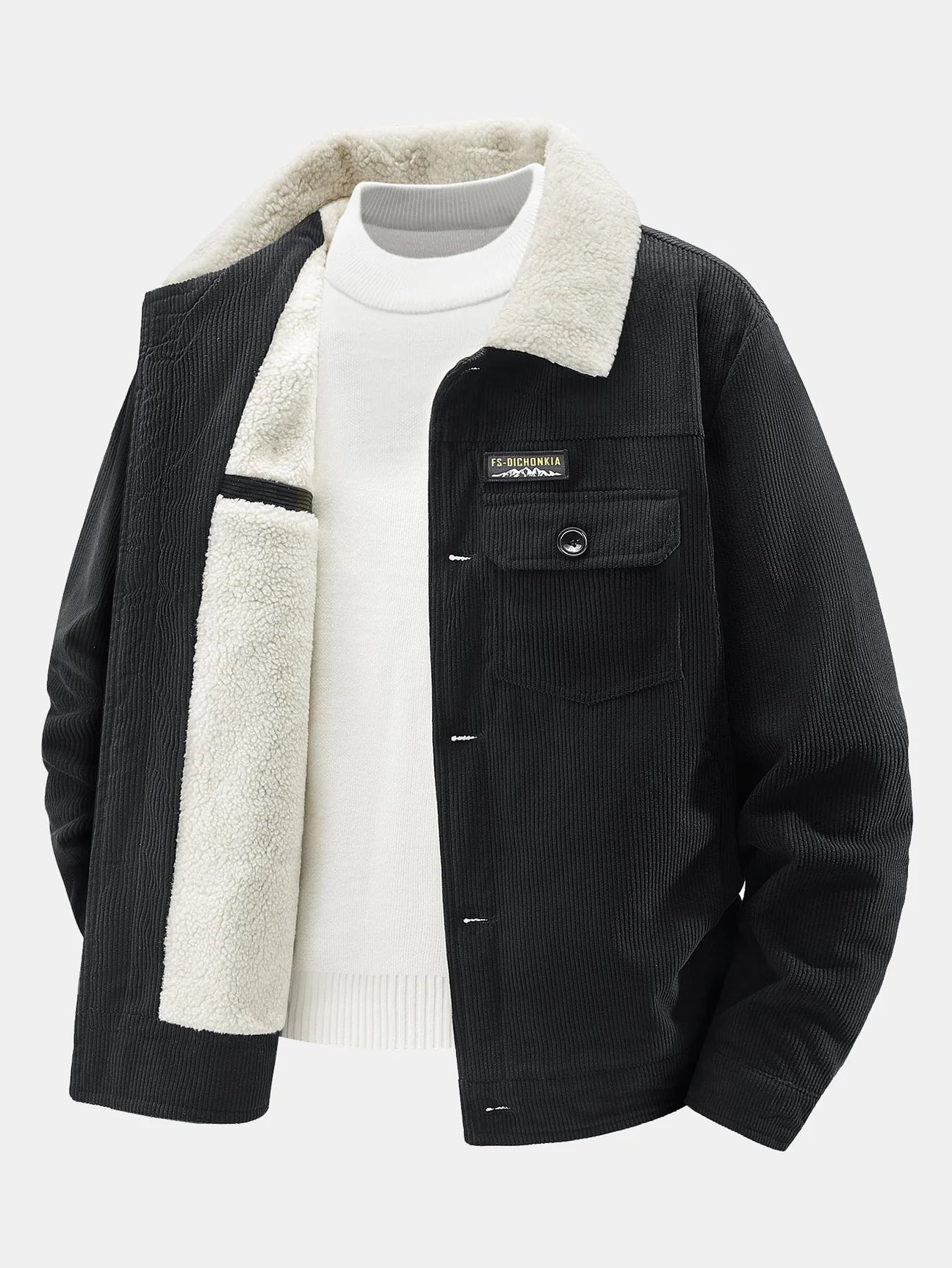 Beau Garcon | Teddy Fleece Lined Button Up Corduroy Jacket