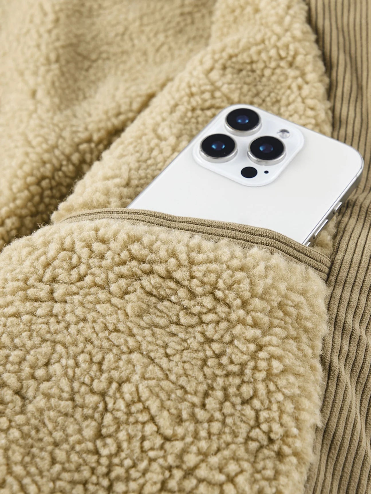 Beau Garcon | Teddy Fleece Lined Button Up Corduroy Jacket