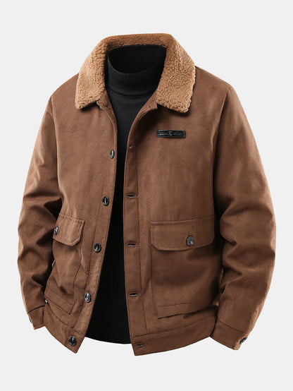 Beau Garcon | Teddy Lined Suede Jacket With Pockets