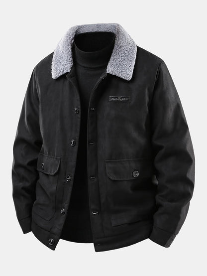 Beau Garcon | Teddy Lined Suede Jacket With Pockets