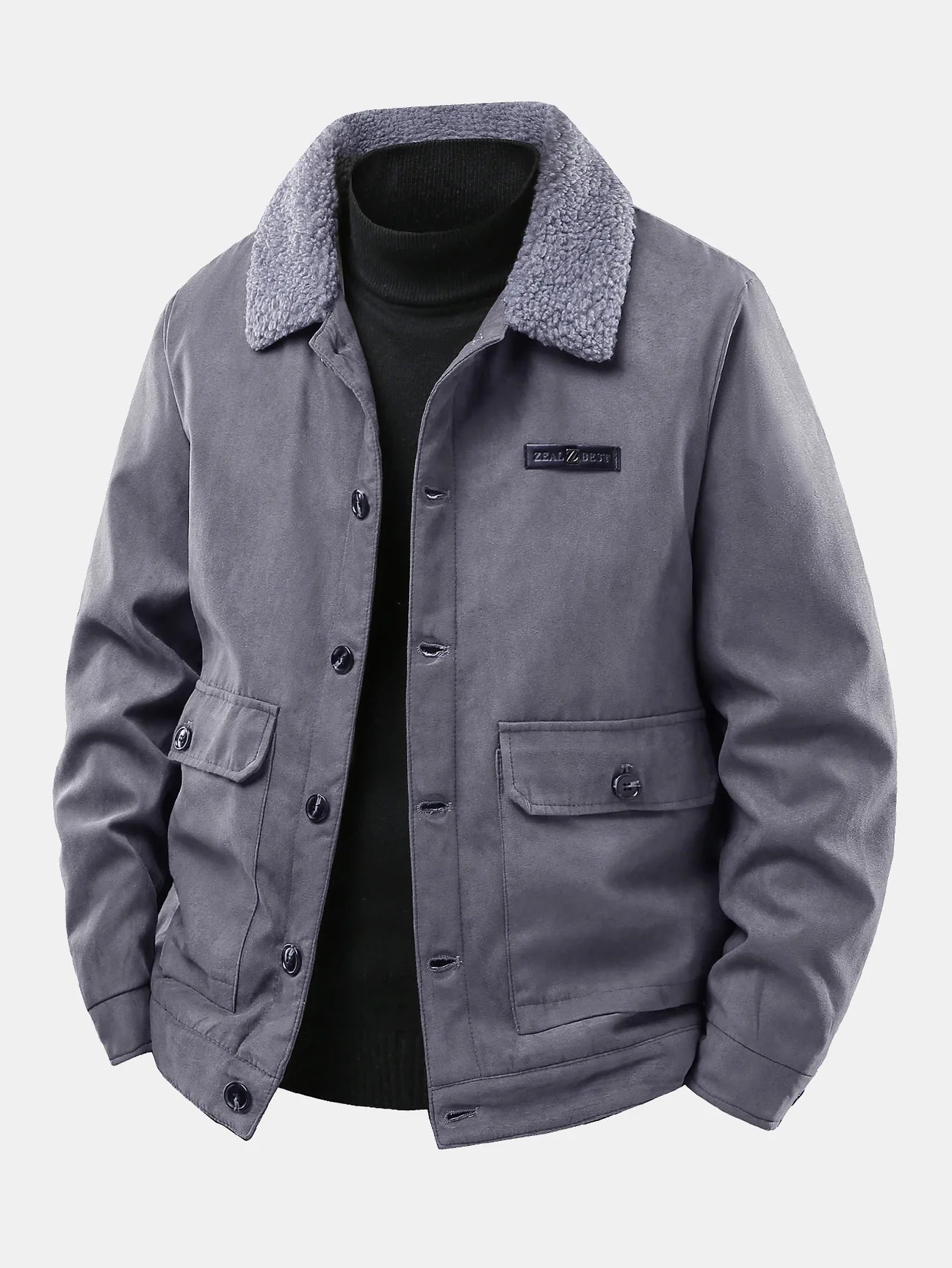 Beau Garcon | Teddy Lined Suede Jacket With Pockets