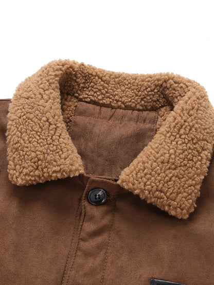 Beau Garcon | Teddy Lined Suede Jacket With Pockets