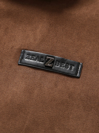 Beau Garcon | Teddy Lined Suede Jacket With Pockets