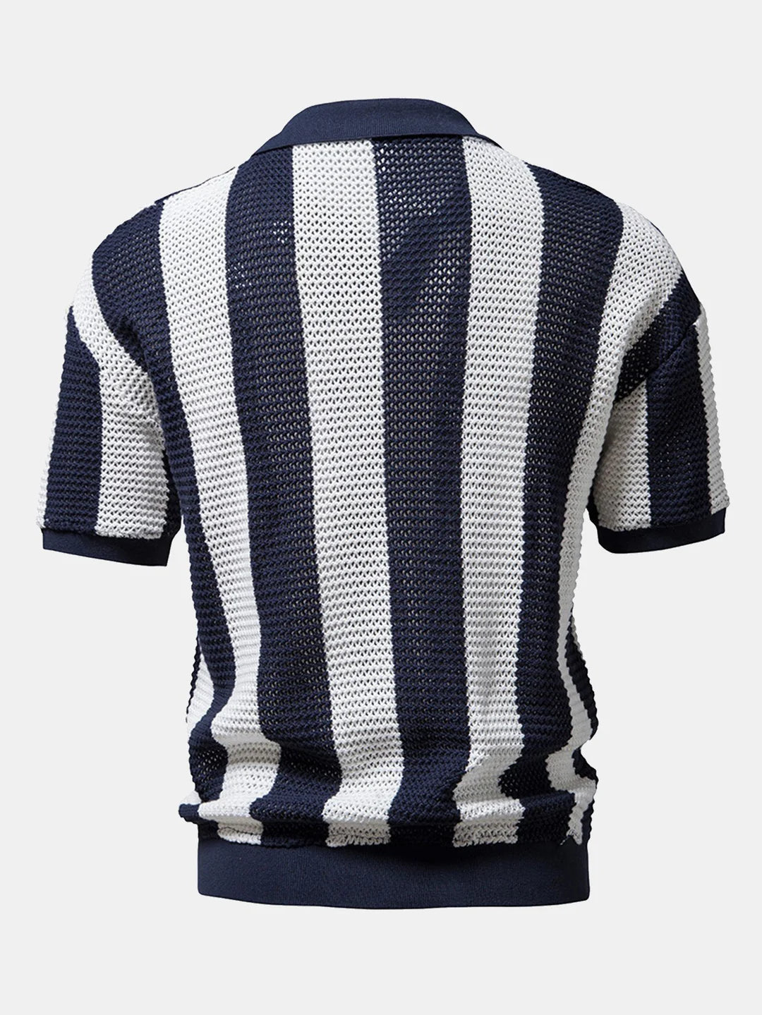 Beau Garcon | V Neck Striped Knit Polo Shirt