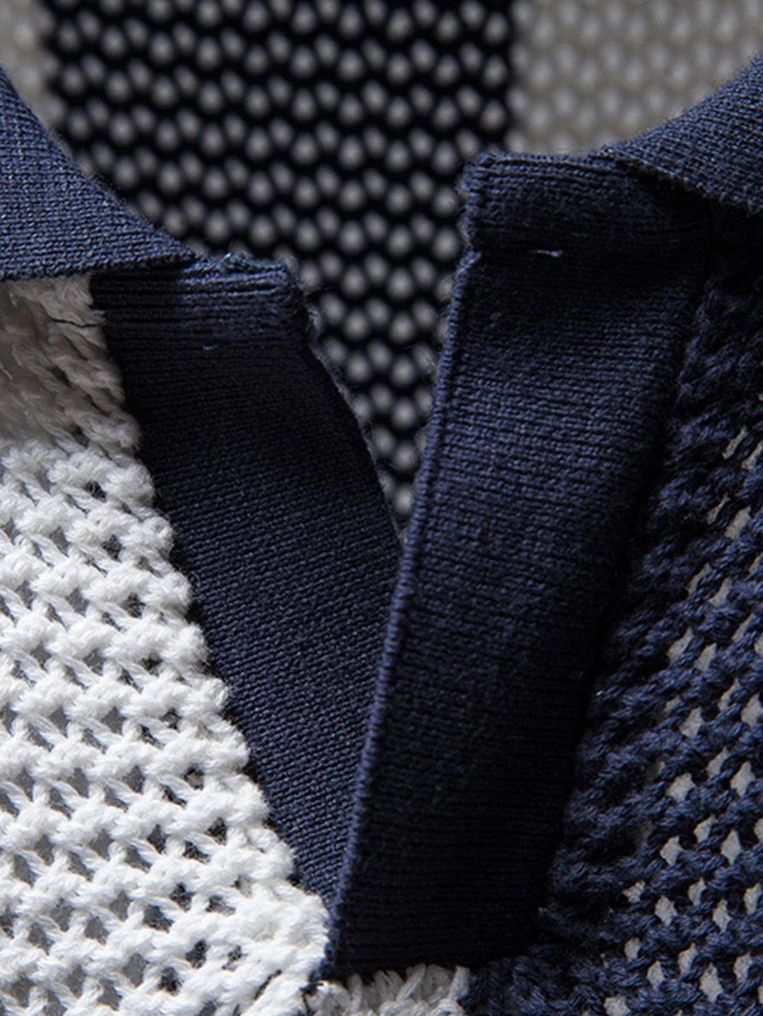 Beau Garcon | V Neck Striped Knit Polo Shirt