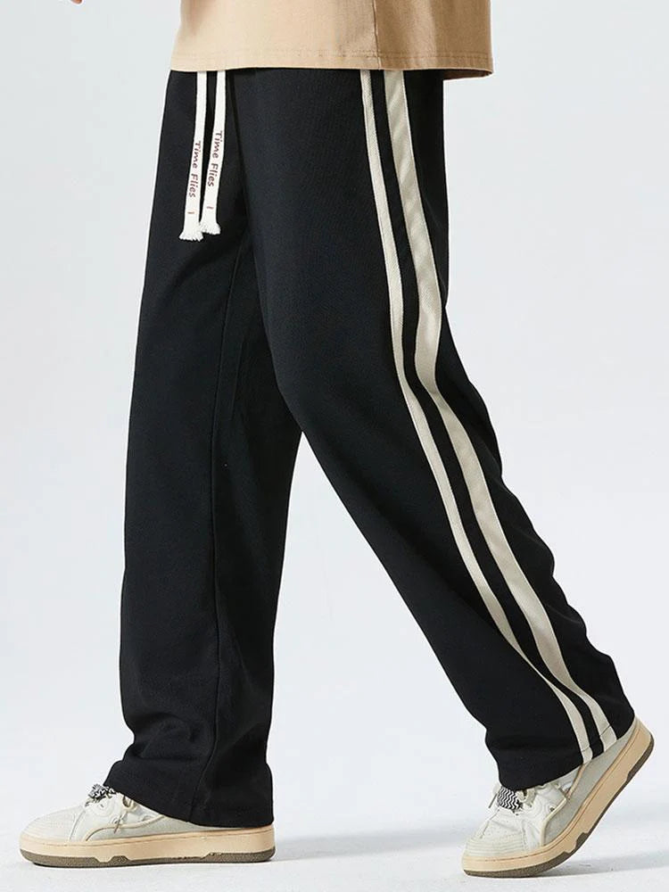 Beau Garcon | Vintage Side Stripe Loose Fit Straight Leg Pants