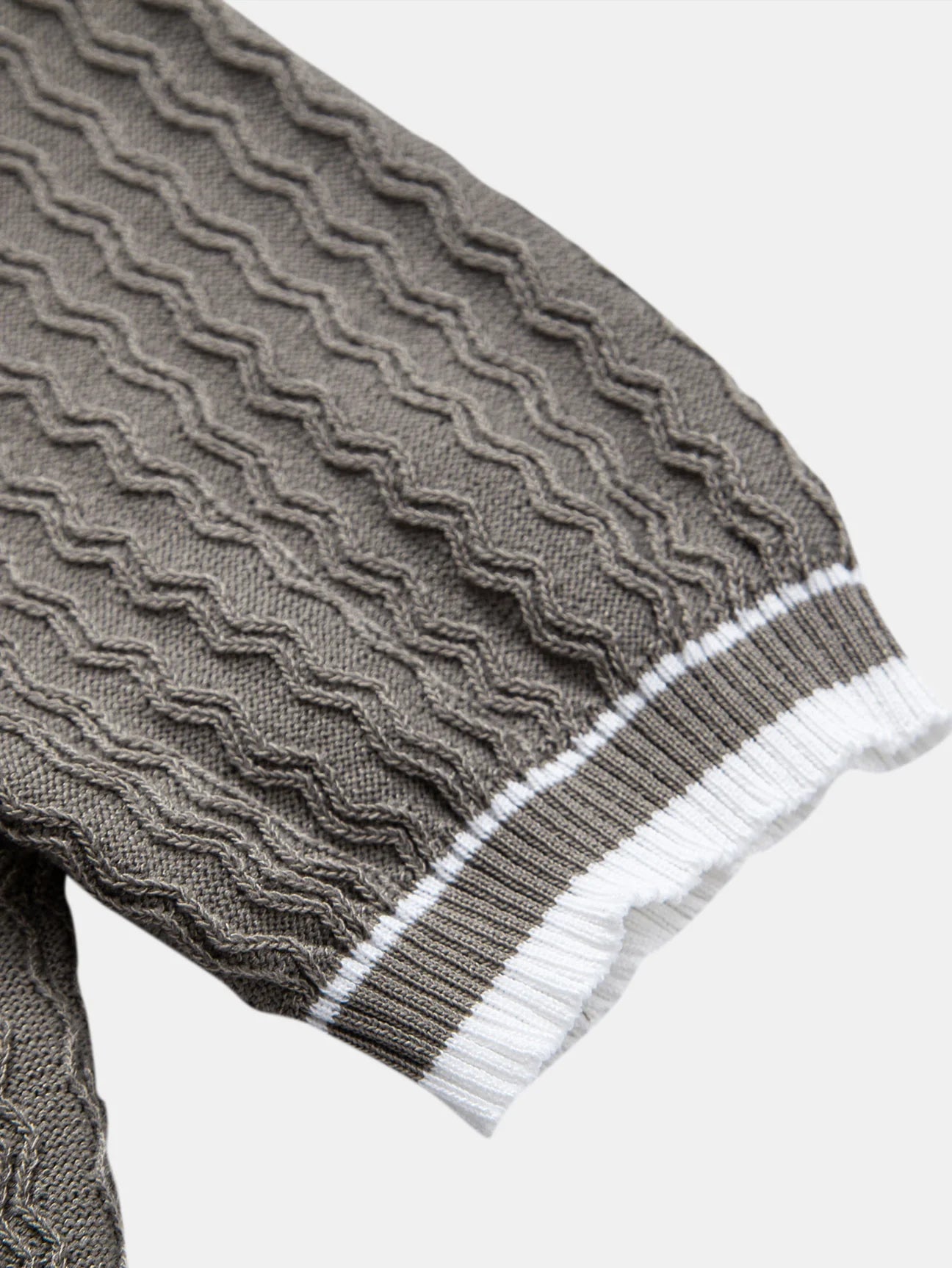 Beau Garcon | Wave Jacquard Zip Up Knitted Polo Shirt