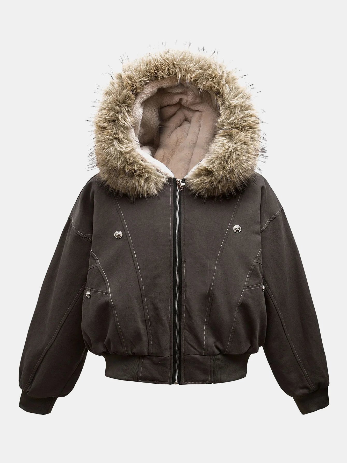 Beau Garcon | Boxy Faux Fur Collar Hooded Jacket ✅