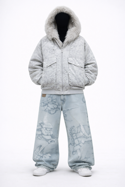 Beau Garcon | Quilted Coat with Fur Collar