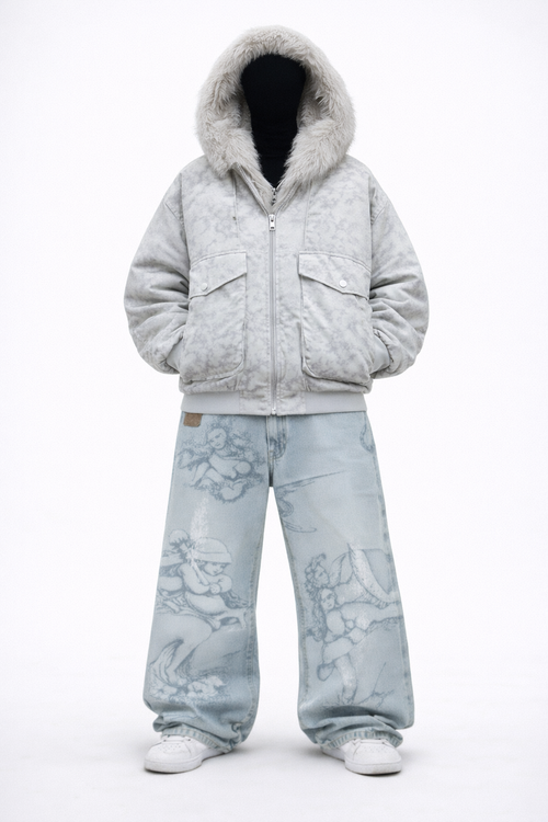Beau Garcon | Quilted Coat with Fur Collar