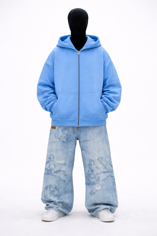 Beau Garcon | Acid Washed Double Zip Sweatshirt