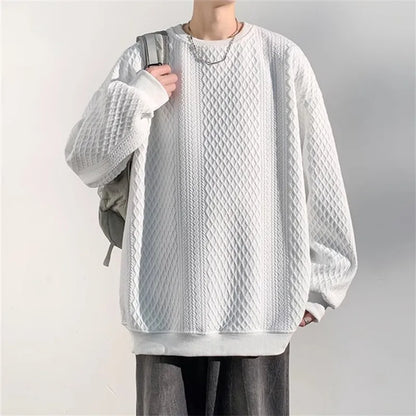 Beau Garcon | Relax Fit Geometric Jacquard Crew Neck Sweatshirt