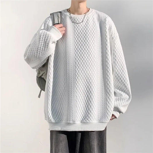 Beau Garcon | Relax Fit Geometric Jacquard Crew Neck Sweatshirt
