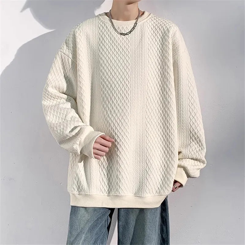 Beau Garcon | Relax Fit Geometric Jacquard Crew Neck Sweatshirt