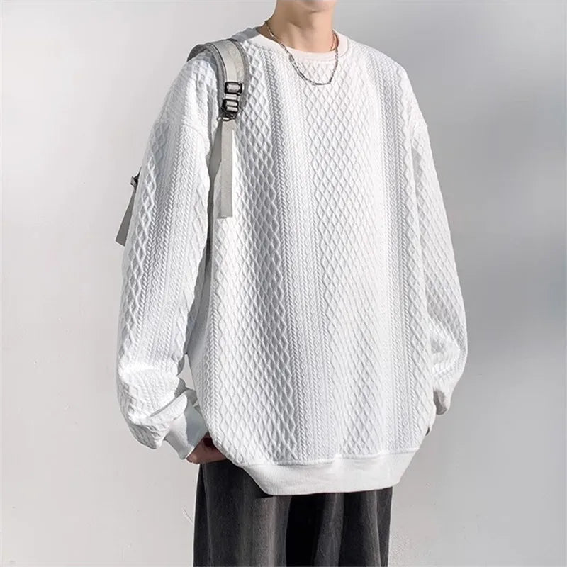 Beau Garcon | Relax Fit Geometric Jacquard Crew Neck Sweatshirt