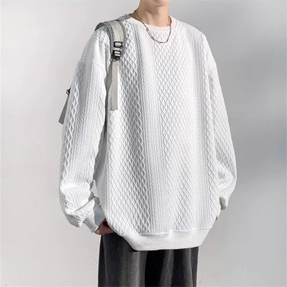 Beau Garcon | Relax Fit Geometric Jacquard Crew Neck Sweatshirt