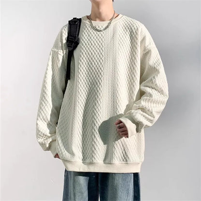 Beau Garcon | Relax Fit Geometric Jacquard Crew Neck Sweatshirt