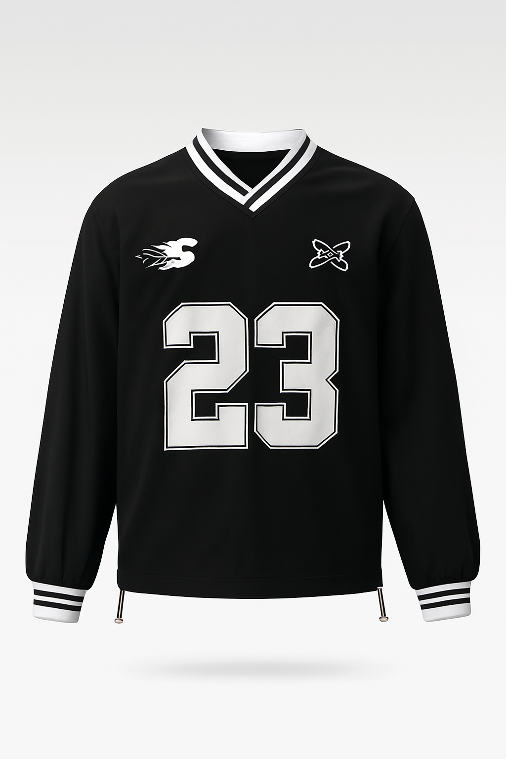 Beau Garcon | Long Sleeved Number Print V Neck Sweatshirt