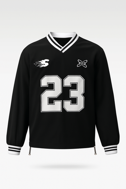 Beau Garcon | Long Sleeved Number Print V Neck Sweatshirt