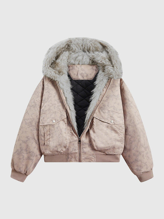 Beau Garcon | Quilted Coat with Fur Collar